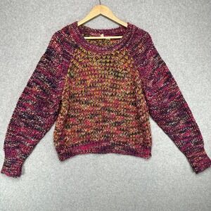 Anthropologie Moth Hillwalk Chunky Knit Sweater Women's M Wool Mohair Blend